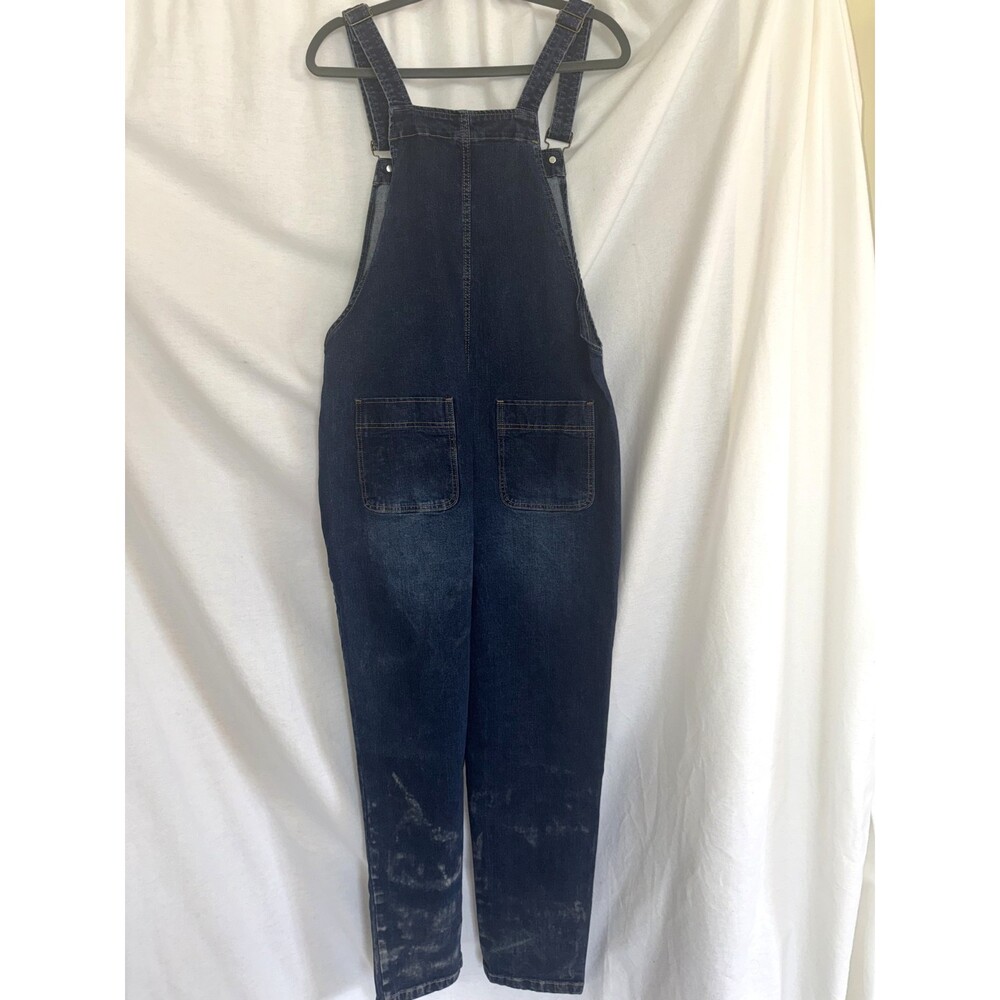 Soojun Denim Bib Coveralls Medium Blue, Front & Back pockets, Size Large